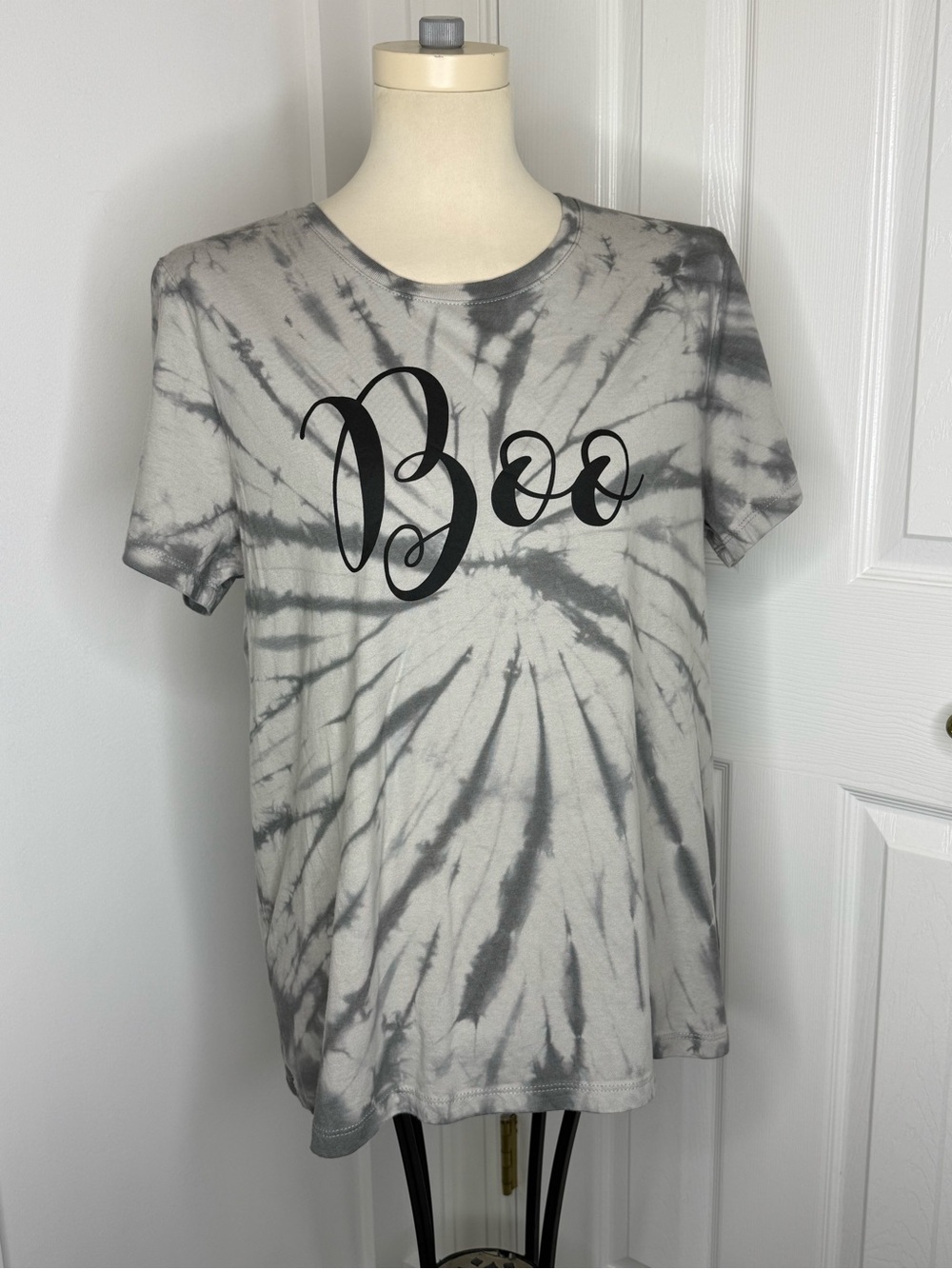 Boo Tie-Dye Short Sleeve Tee - Gray